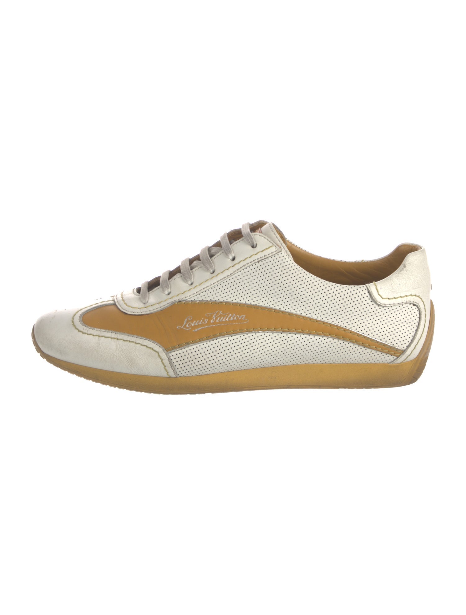 Louis Vuitton Leather Lasercut Accents Sneakers